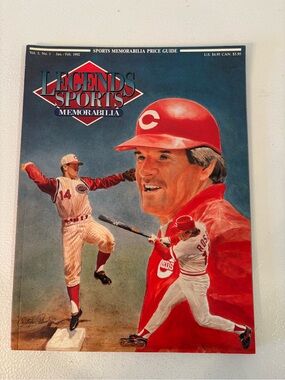 Vintage Pete Rose Legends Sports Memorabilia Magazine - Red/White Baseball Cover